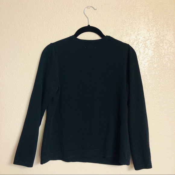 croft & barrow Black V-neck Sweater (Petite Small) - Picture 2 of 7